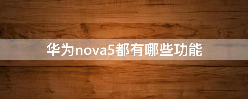 华为nova5都有哪些功能（华为nova5i都有哪些特殊功能）