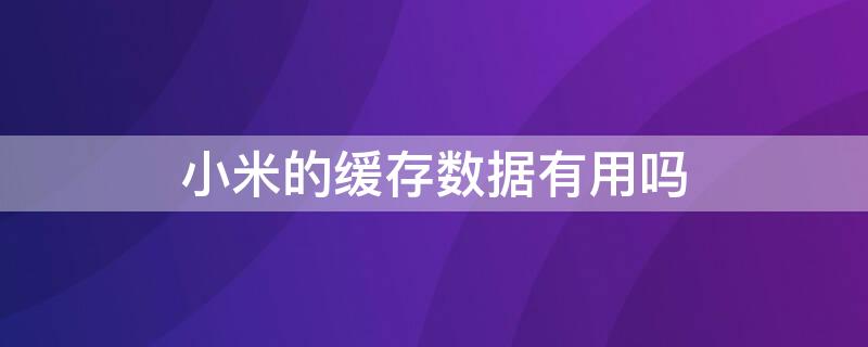 小米的缓存数据有用吗 小米 缓存