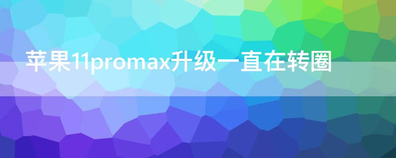 iPhone11promax升级一直在转圈 苹果11promax一直转圈