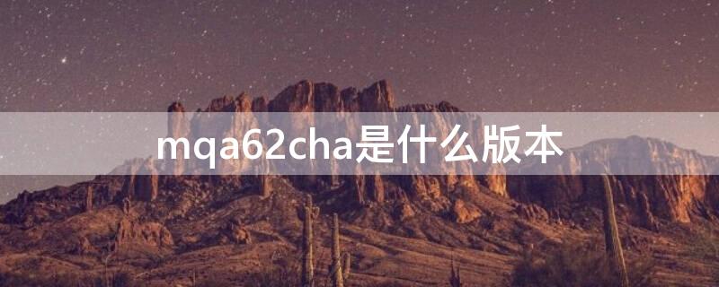 mqa62cha是什么版本（mqa62ll是什么版本）