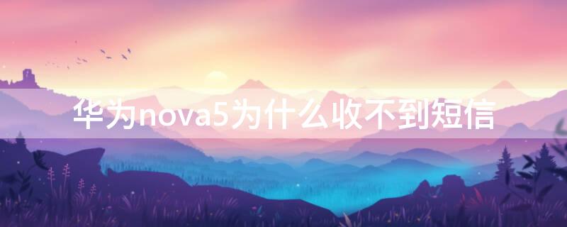 华为nova5为什么收不到短信（华为nova5手机短信不弹出）