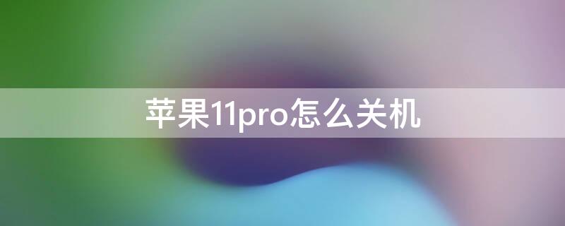 iPhone11pro怎么关机 iphone11pro怎么关机一个卡