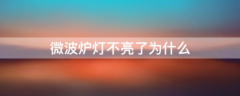 微波炉灯不亮了为什么 微波炉灯不亮了为什么格兰仕