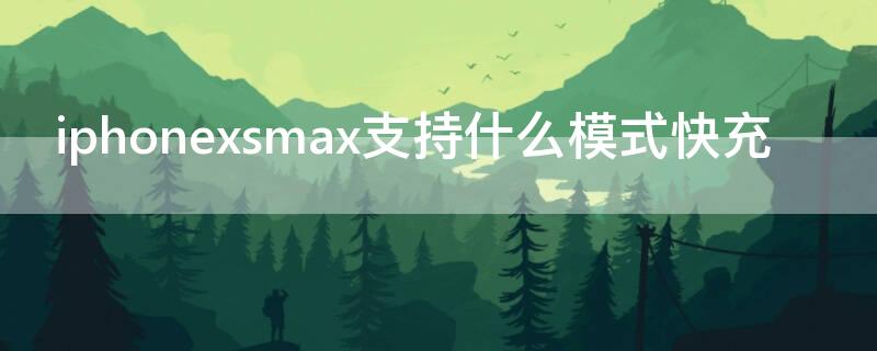 iPhonexsmax支持什么模式快充（iphonexsmax支持快充?）