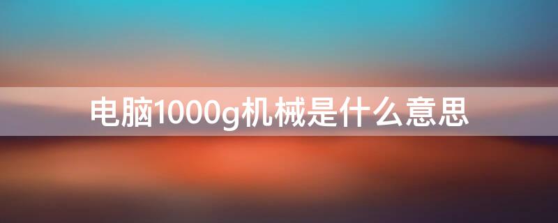 电脑1000g机械是什么意思（笔记本电脑1000g机械是什么意思）