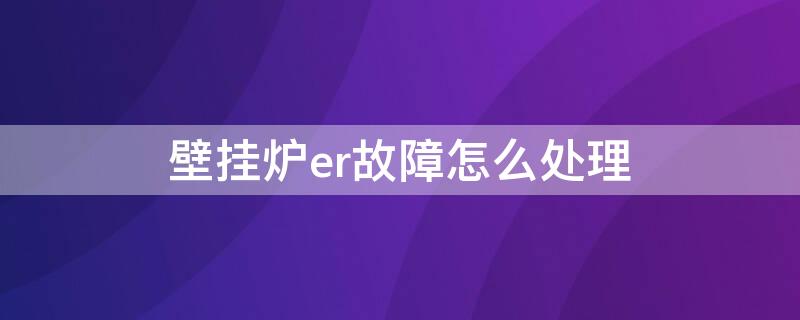 壁挂炉er故障怎么处理 壁挂炉er故障怎么处理博士