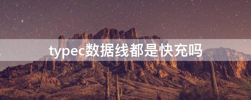 typec数据线都是快充吗（typec数据线都是快充的吗）