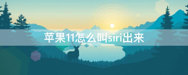 iPhone11怎么叫siri出来（iphone11如何叫siri）