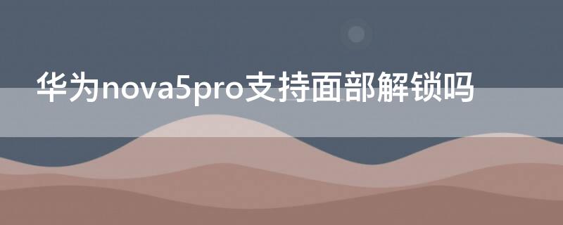 华为nova5pro支持面部解锁吗（华为nova5pro有没有面部解锁）