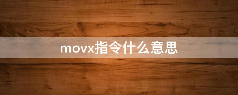 movx指令什么意思（MOVX是什么指令）