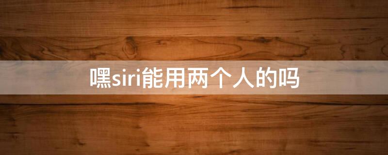 嘿siri能用两个人的吗（嘿siri怎么识别两个人）