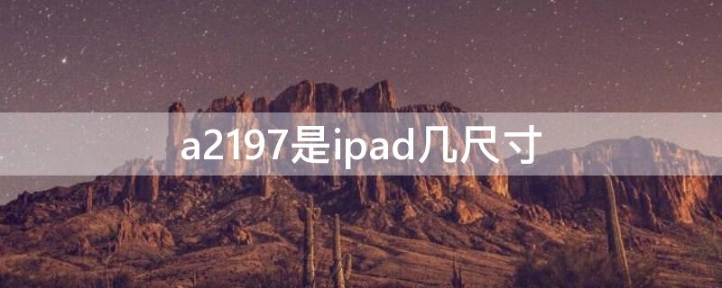 a2197是ipad几尺寸 ipada2197是什么尺寸