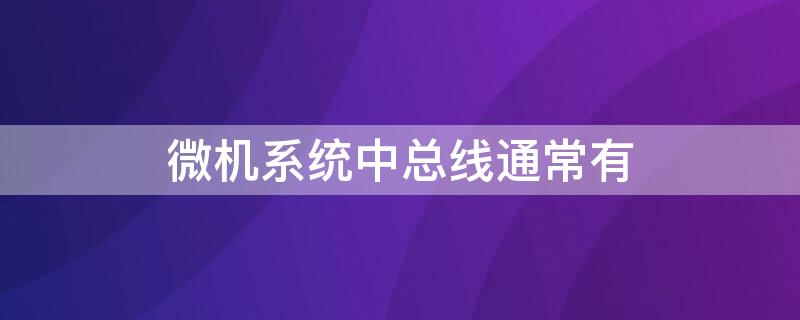 微机系统中总线通常有 在微机系统中的总线由什么组成