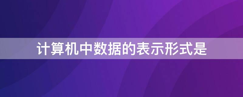 计算机中数据的表示形式是（计算机中数据的表示形式是什么字）