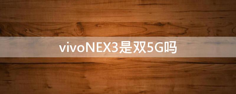 vivoNEX3是双5G吗 vivonex3是4g还是5g