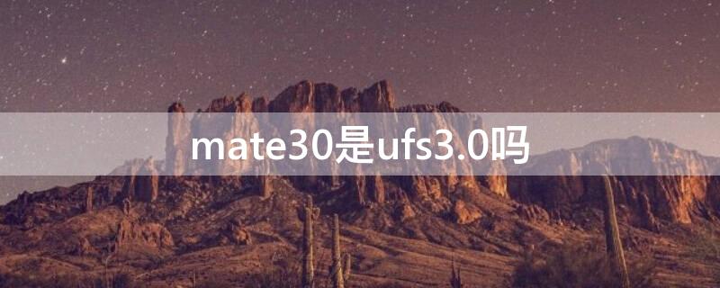 mate30是ufs3.0吗（华为mate30是ufs3.0吗）