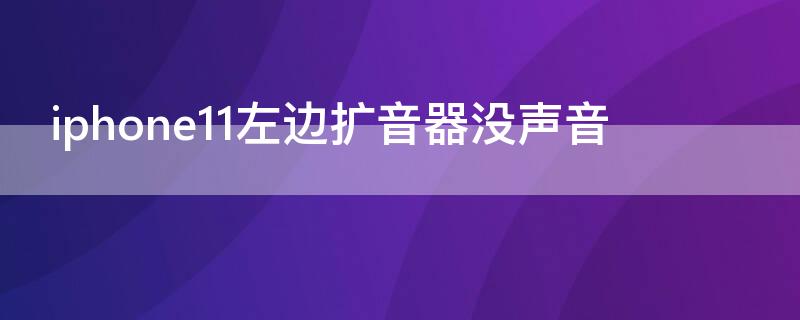 iPhone11左边扩音器没声音 为什么我的苹果11有一个扩音器不会响