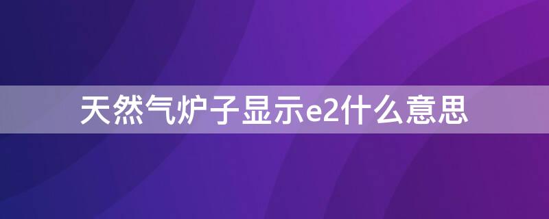 天然气炉子显示e2什么意思（天然气壁挂炉e2是什么意思）