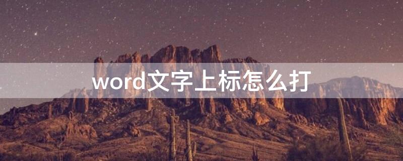 word文字上标怎么打（word上标的上标怎么打）