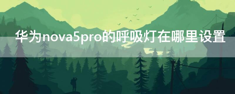 华为nova5pro的呼吸灯在哪里设置 华为nova5i呼吸灯在哪里设置