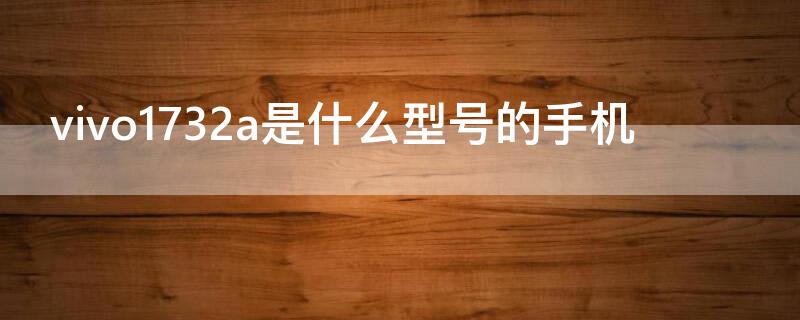 vivo1732a是什么型号的手机 vivov1732a是什么型号的手机