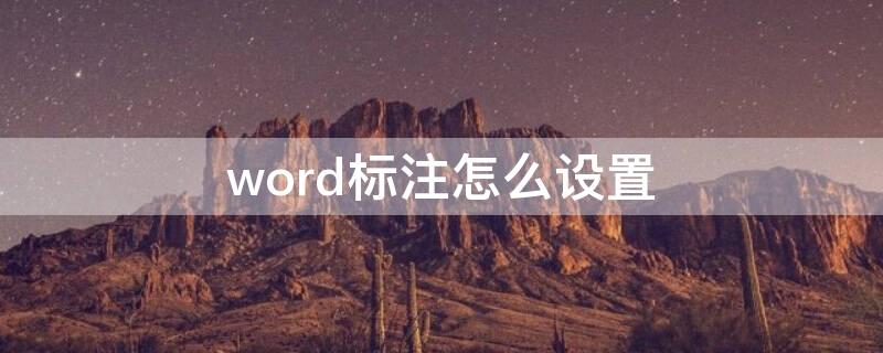 word标注怎么设置（word标注怎么设置名字）