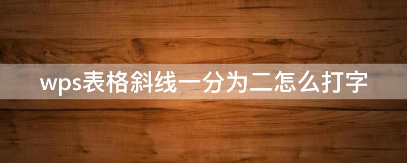 wps表格斜线一分为二怎么打字 wps表格斜线一分为二怎么打字手机版