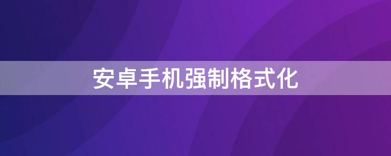 安卓手机强制格式化（安卓手机强制格式化oppo）