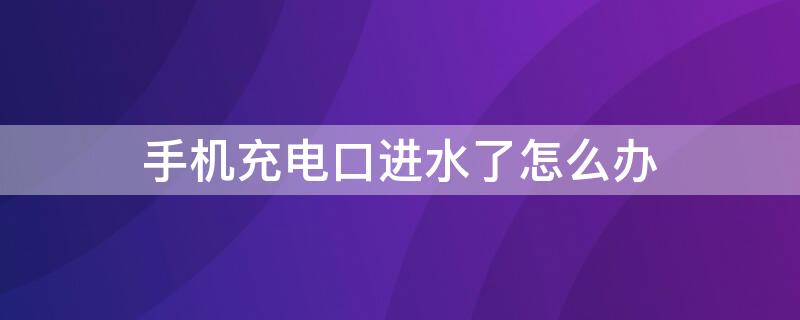 手机充电口进水了怎么办 苹果手机充电口进水了怎么办