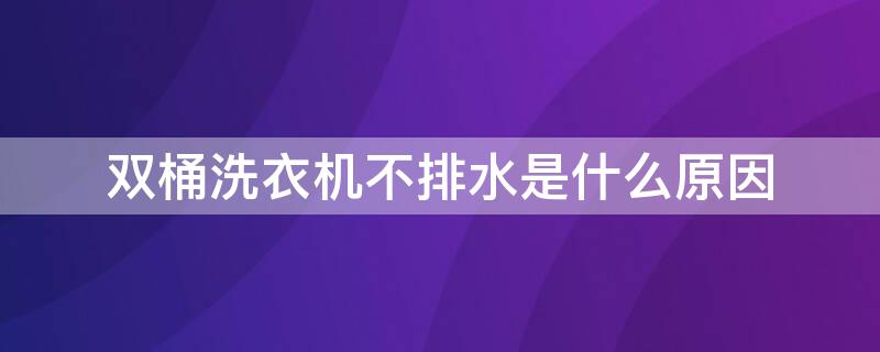 双桶洗衣机不排水是什么原因 洗衣机双桶不脱水是什么原因