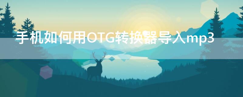 手机如何用OTG转换器导入mp3（vivo手机如何用OTG转换器导入mp3）