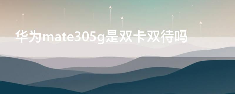 华为mate305g是双卡双待吗（华为mate305g支持双卡双待吗）