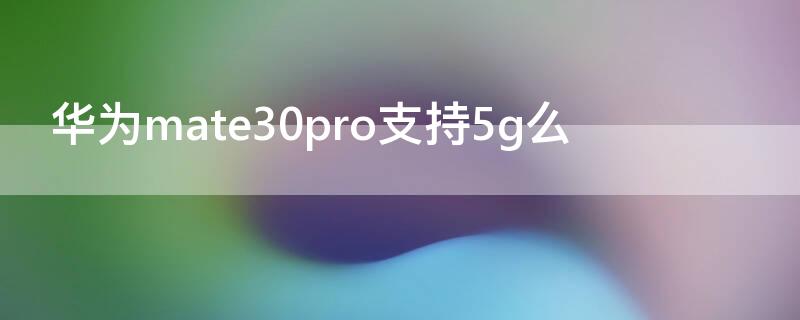 华为mate30pro支持5g么（华为mate30pro可以5g吗）