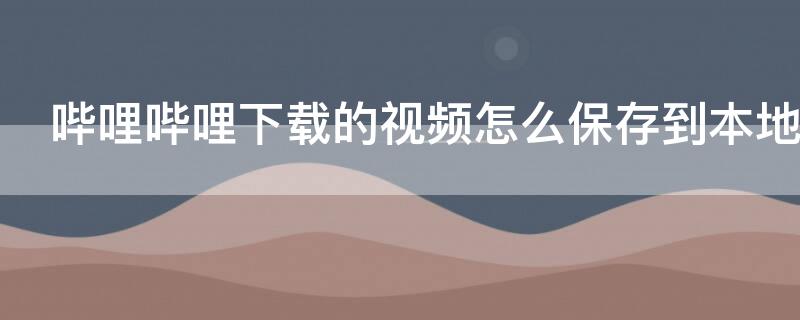 哔哩哔哩下载的视频怎么保存到本地（哔哩哔哩下载的视频怎么保存到本地苹果手机）