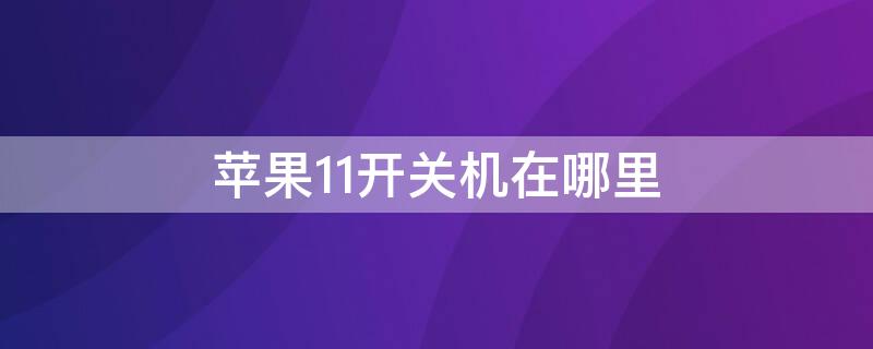 iPhone11开关机在哪里（苹果11手机开关机在哪里）