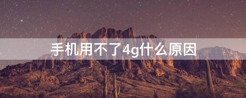 手机用不了4g什么原因 4g手机用不了4g怎么办