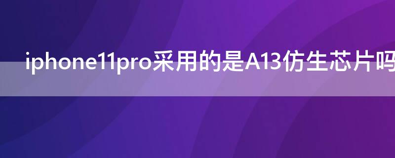 iPhone11pro采用的是A13仿生芯片吗 iphone11是a14仿生芯片吗