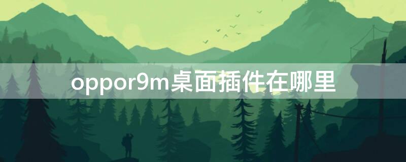 oppor9m桌面插件在哪里（oppor9tm桌面插件在哪里）