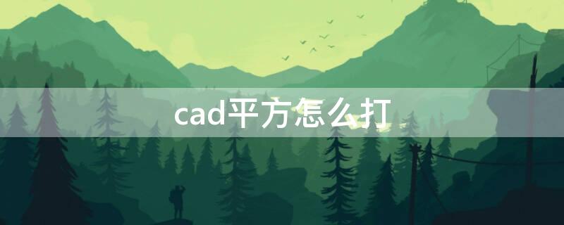 cad平方怎么打（cad平方怎么打出来）