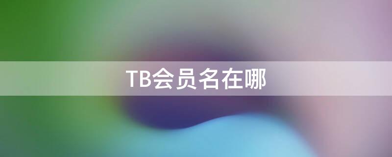 TB会员名在哪 怎么改tb会员名