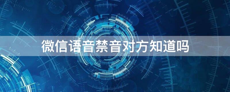 微信语音禁音对方知道吗 微信能禁用语音通话吗