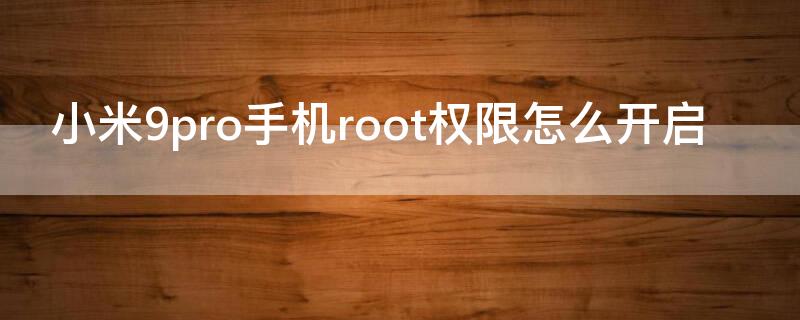 小米9pro手机root权限怎么开启 小米9如何开启root权限