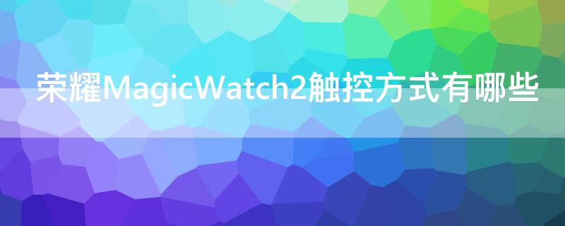 荣耀MagicWatch2触控方式有哪些（荣耀magicwatch2有什么功能）