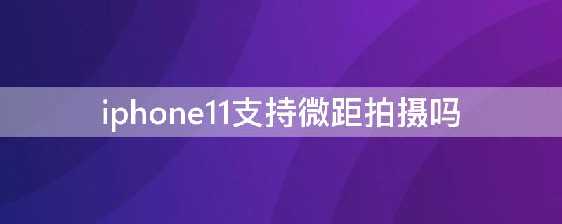 iPhone11支持微距拍摄吗 iphone11有微距拍摄吗