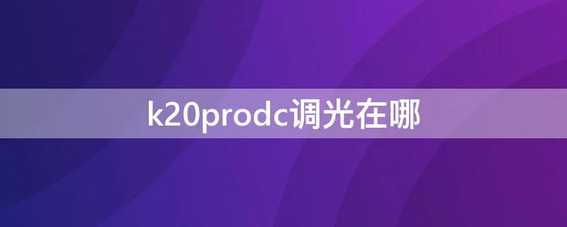 k20prodc调光在哪（k20proDC调光）