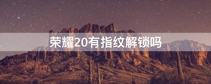 荣耀20有指纹解锁吗 荣耀20i有指纹解锁吗