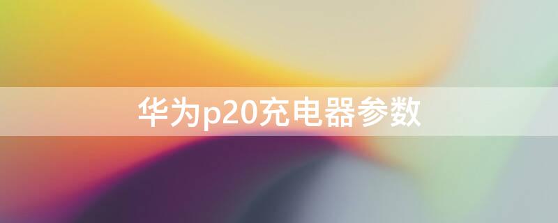 华为p20充电器参数 华为p20充电器参数输入