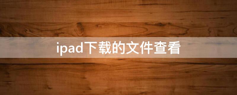 ipad下载的文件查看（iPad查看文件）