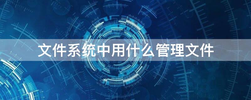 文件系统中用什么管理文件（文件的管理可以使用什么）