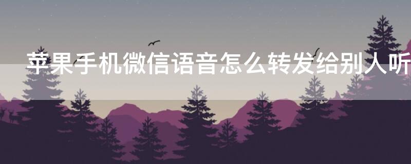 iPhone手机微信语音怎么转发给别人听 苹果手机微信语音怎么转发给别人听